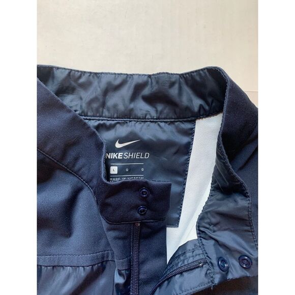 Nike Shield Windbreaker Full Zip Gold Jacker Navy Size Large - Picture 6 of 9